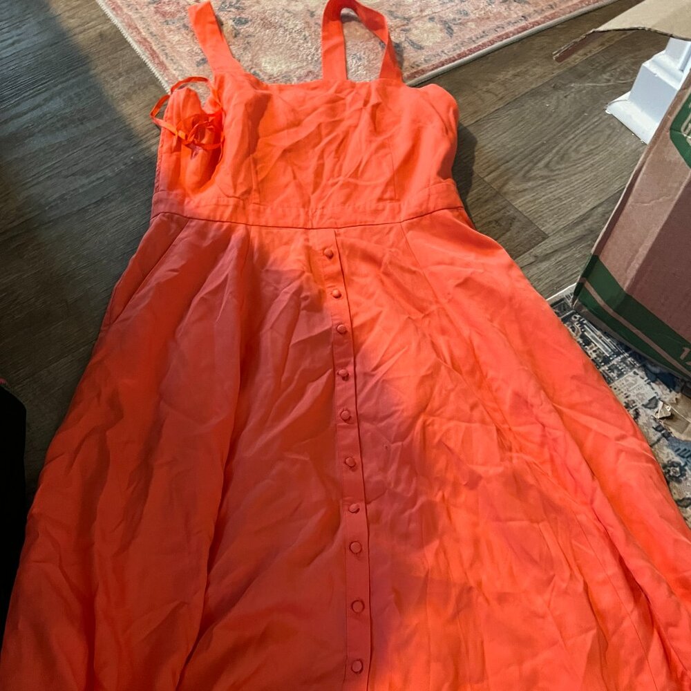 Cremiux coral midi dress size 8